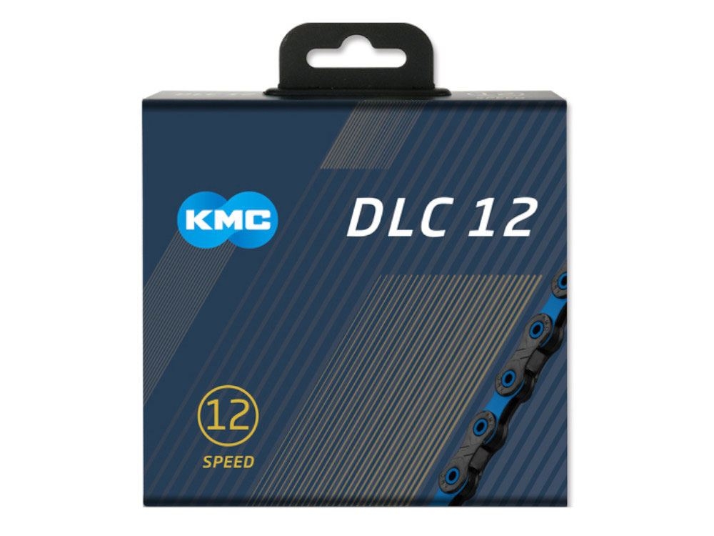 KMC ketting 12V 11/128 DLC 12 126 schakls, Zwart-Blauw