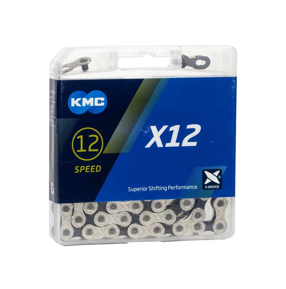 KMC ketting 12V 11/128 X12 126 schakels, Zilver-Zwart