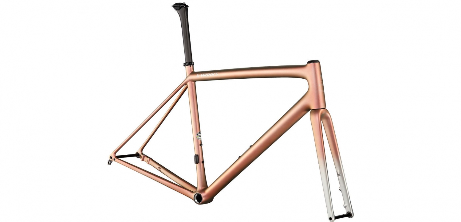 Spezialized S-Works Aethos Frameset Satin Flake Silver/Red Gold Chameleon Tint/Brushed Chrome