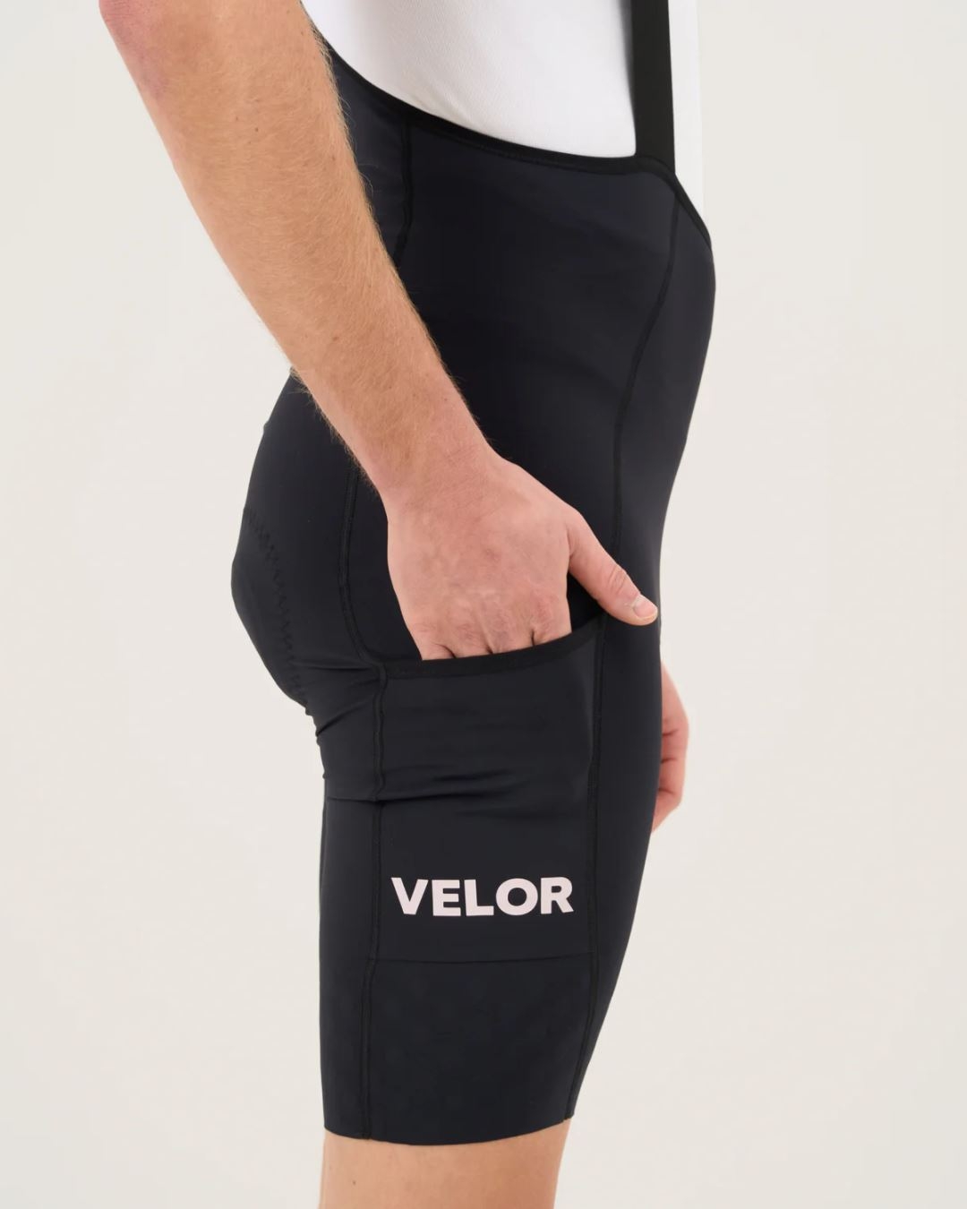 Velor Cargo Bib Shorts Men