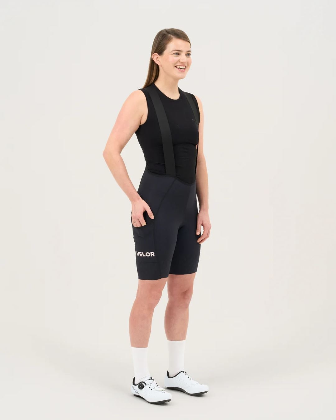 Velor Cargo Bib Shorts Women