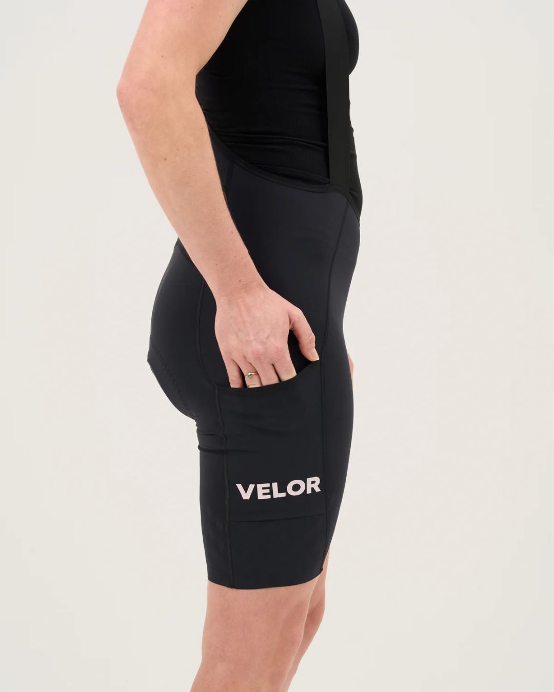 Velor Cargo Bib Shorts Women